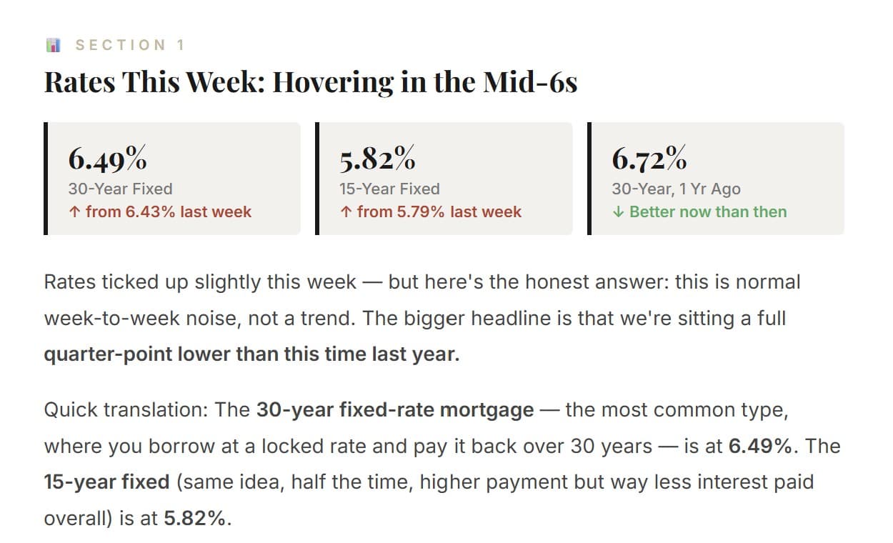 Rate Update